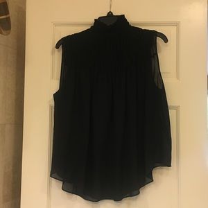 Frame black sheer sleeveless top